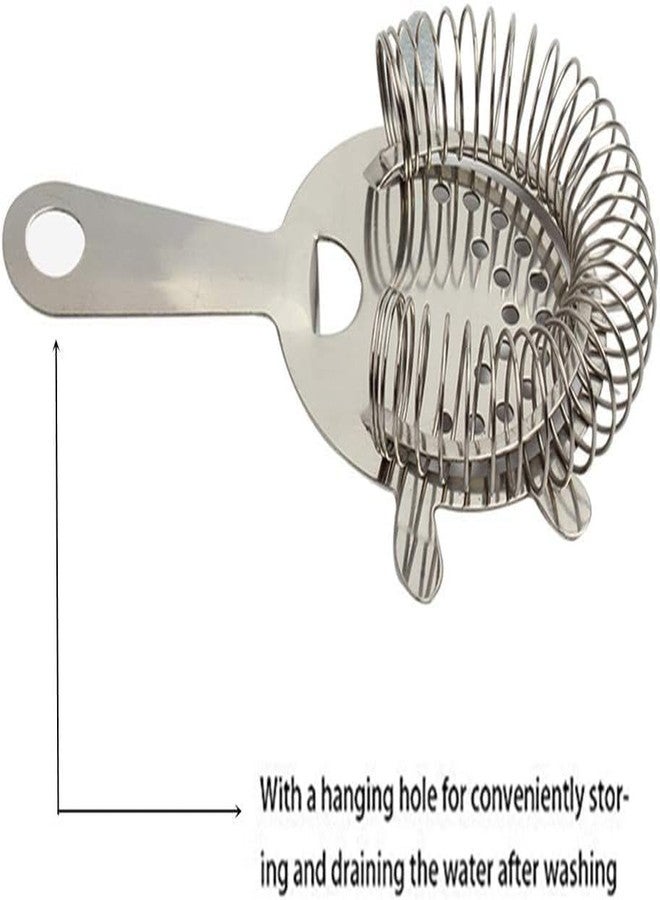 Olrada Stainless Steel Bar Cocktail Strainer Cocktail Drinks Drainer Filter Beverage Filtering Tool Commercial Quality Bartender's Supplies for Bar Restaurant Home - Image 4
