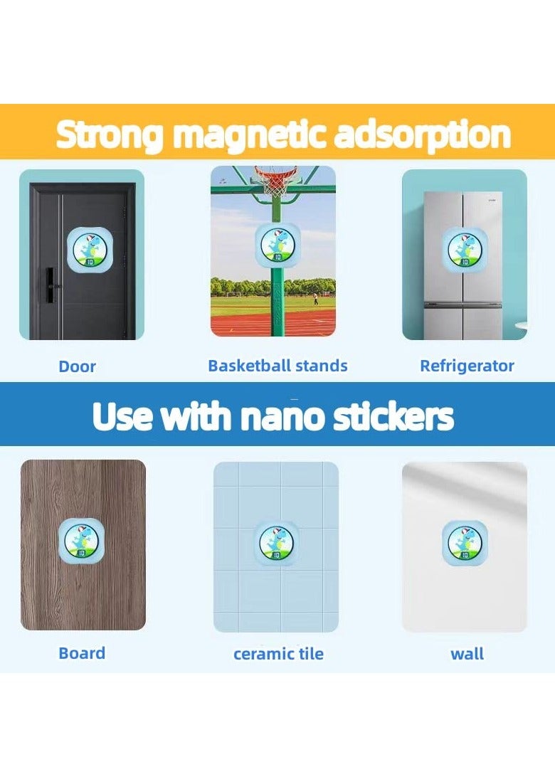 إكسفور مدرب القفز العالي، جهاز تدريب القفز الصوتي للأطفال، جهاز تدريب القفز العمودي لتدريب الأطفال على الارتداد، عداد اللمس للأولاد والبنات (ملصقات كرتونية زرقاء وثلاثية) - Image 2