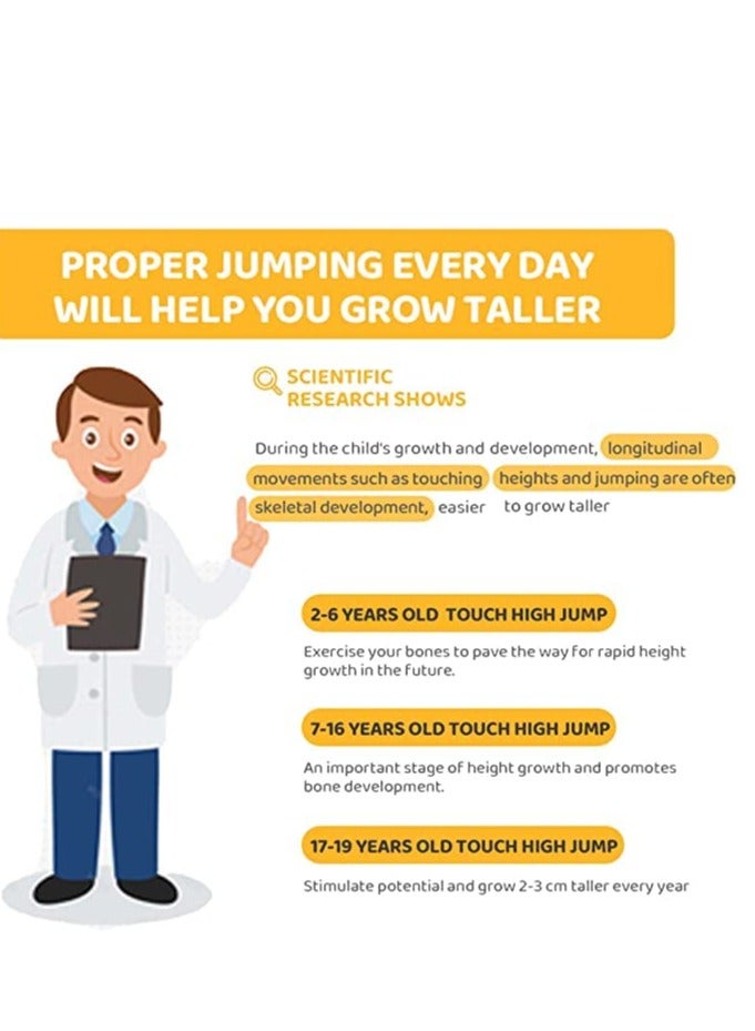 إكسفور مدرب القفز العالي، جهاز تدريب القفز الصوتي للأطفال، جهاز تدريب القفز العمودي لتدريب الأطفال على الارتداد، عداد اللمس للأولاد والبنات (ملصقات كرتونية زرقاء وثلاثية) - Image 3