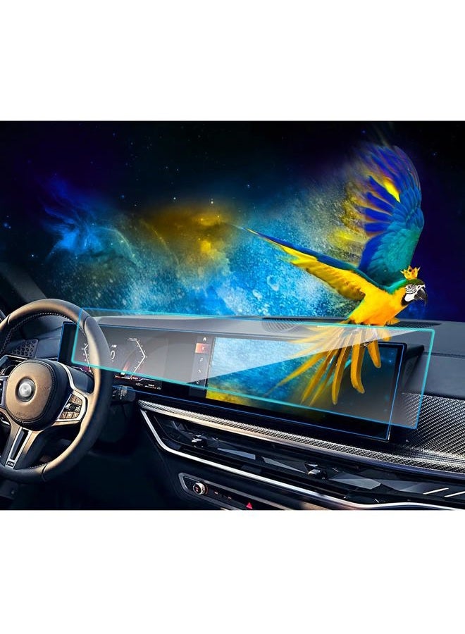 EUEKY for 2026 2025 2024 BMW X7 i4 3Series Screen Protector Touchscreen 2024 BMW X5 X6 X7 i4 i7 7 Series 4Series,iDrive 8 Curved Display Navigation Tempered Glass Protective Film - Image 1