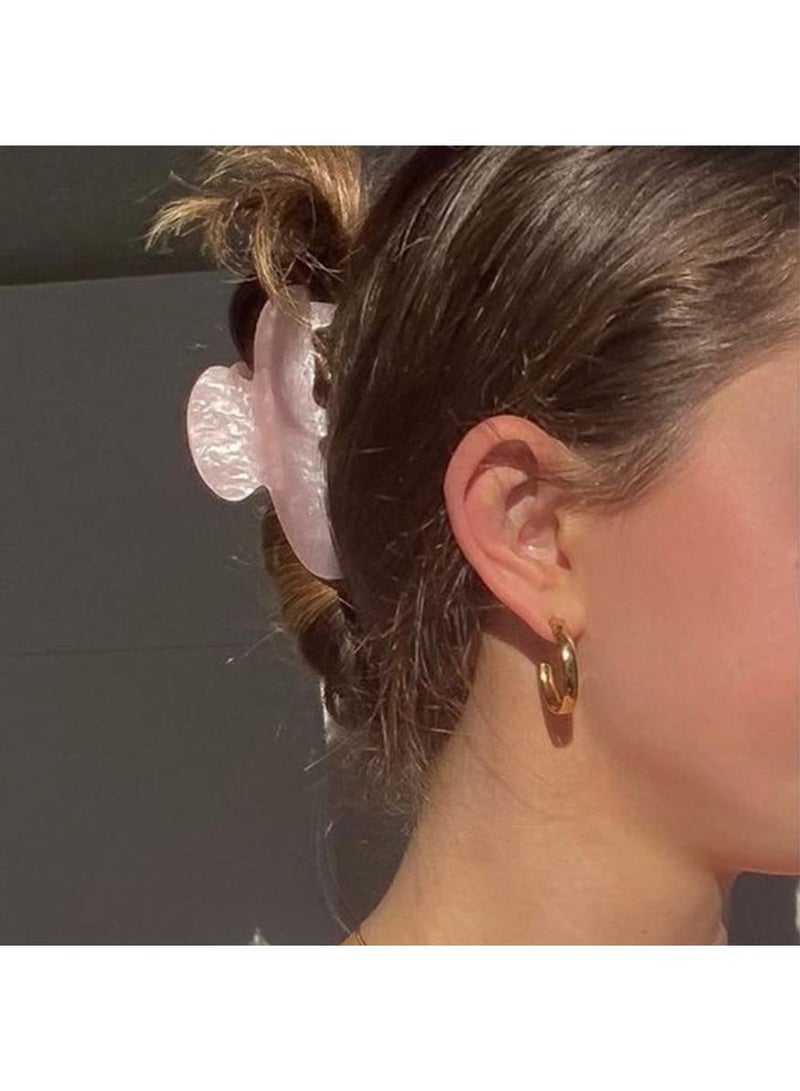 خاجول قطعتانمشابك شعر مخلبية بلون بينك، مشابك شعر متوسطة غير قابلة للانزلاق، اكسسوارات شعر للنساء والفتيات - Image 3