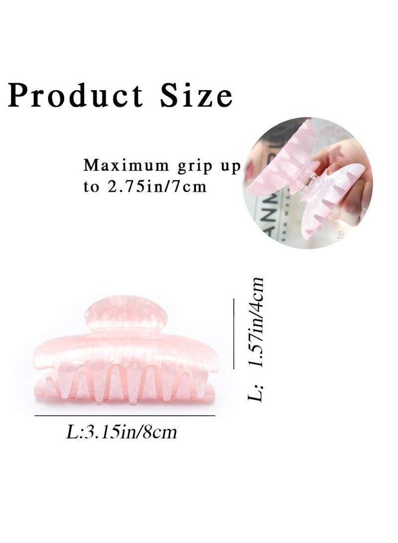 خاجول قطعتانمشابك شعر مخلبية بلون بينك، مشابك شعر متوسطة غير قابلة للانزلاق، اكسسوارات شعر للنساء والفتيات - Image 2