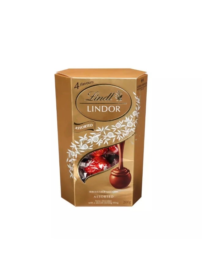 Lindt Lindor Cornet Assorted Swiss Chocolate With Smooth Melting Filling- 200gms