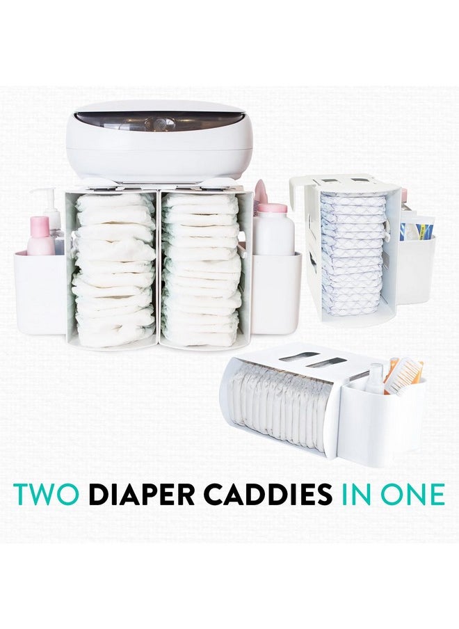 Prince Lionheart - 2-In-1 Diaper Caddy - Modular Diaper Depot Organizer For Holding All Nursery Essentials - Versatile Storage For Diapers, Creams, Wipes, And More - Image 1