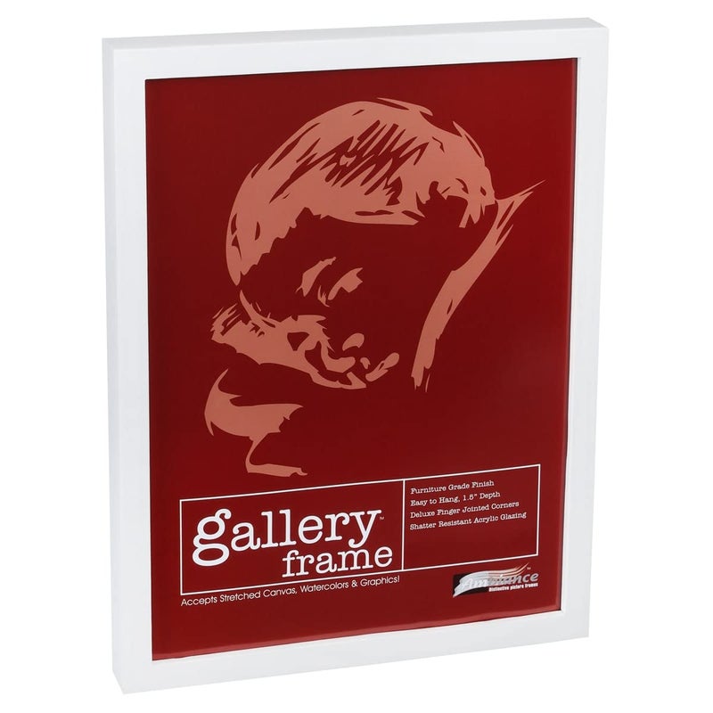 Ambiance Framing Ambiance Gallery Wood 1.5"" Deep Picture Frame - Professional Quality Frames for Stretch Canvas  Artists  Display  Home Decor  & More! - [White - 5x7""] - Image 1
