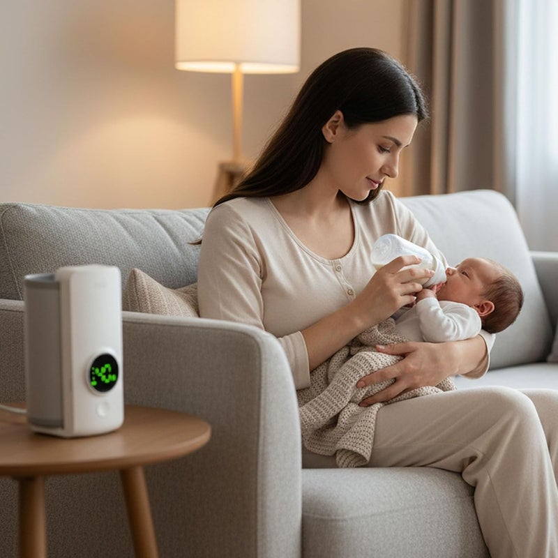xeamun Portable Bottle Warmer,Travel-Friendly,Fast-Heating,Cordless & Rechargable,Baby Bottle Warmer,Comfortable Feeding Bottle Warmer on The Go,Precise Temperature - Image 3
