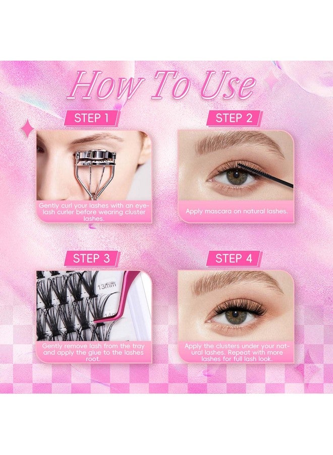 FADLASH Cluster Lashes Fluffy 8-16Mm Lash Clusters Volume Lash Extension 280Pcs Diy Lash Clusters D Curl Individual Lashes (30D+40D-0.07-D,8-16Mm) - Image 3