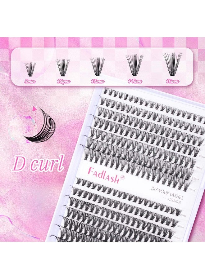 FADLASH Cluster Lashes Fluffy 8-16Mm Lash Clusters Volume Lash Extension 280Pcs Diy Lash Clusters D Curl Individual Lashes (30D+40D-0.07-D,8-16Mm) - Image 1