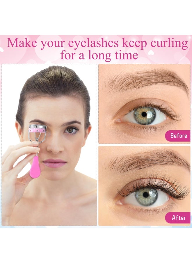 Generic 17-Piece Eyelash Curler Set Eyelash Curler Eyelash Comb Separator Extension Tweezers Eyebrow Brush Scissors False Eyelash Applicator Eyebrow Trimmer Silicone Replacement Pad For Ladies  - Image 2