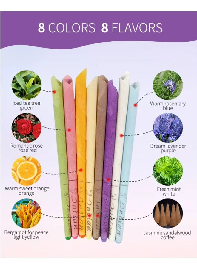 MQ 16 Pieces Aromatherapy Beeswax Ear Candles with 8 Pieces Ear Protection Tray  Natural Beeswax Ingredients, Handcrafted for Reduce  - Image 2