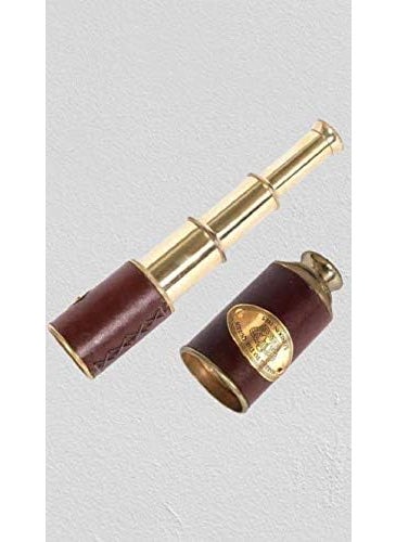Generic Brass Telescope 12 Inch Manual Focus 10x Zoom GoldenBrown Beginner All AgesUnisex Outdoor Enthusiasts Travelers History Buffs Nautical Collectors 