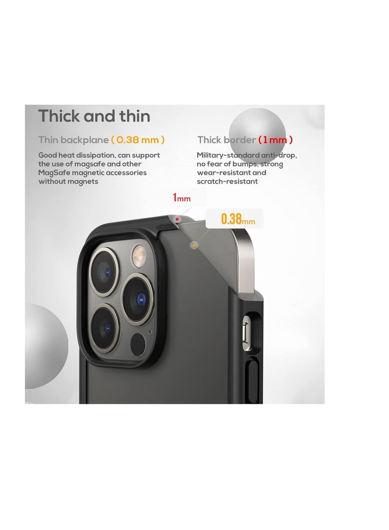 iPhone 16 Pro MAX, Crystal Clear Case [Not Yellowing] Shockproof Protective Case Transparent Protective Slim Cover (Black) - Image 3