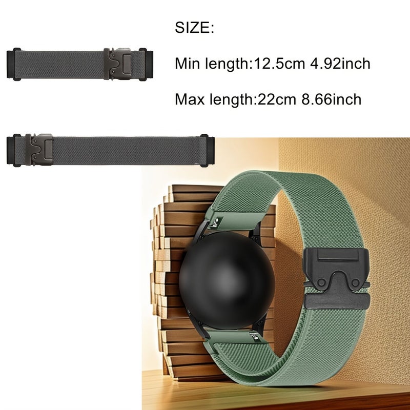 Elastic Breathable Nylon Watch Strap Light Purple 22mm - Image 2