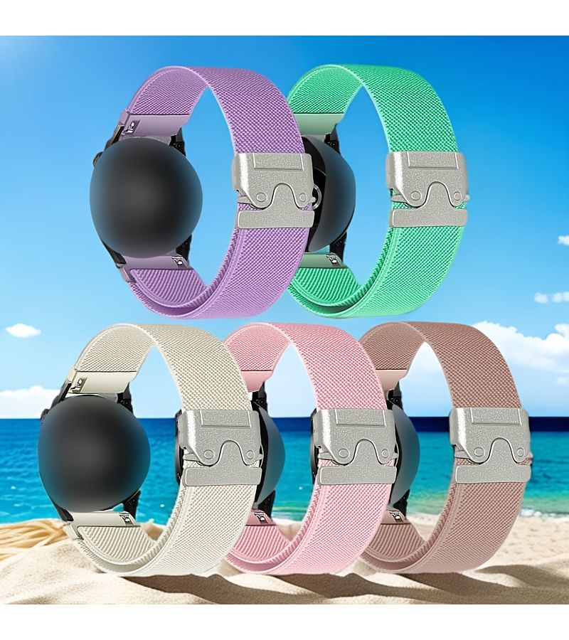 Elastic Breathable Nylon Watch Strap Light Purple 22mm - Image 5