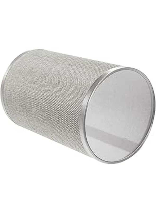 Silver Fabric Drum Lampshade Easy Install Replacement for Table Lamp Bedside Office Lighting - Image 1