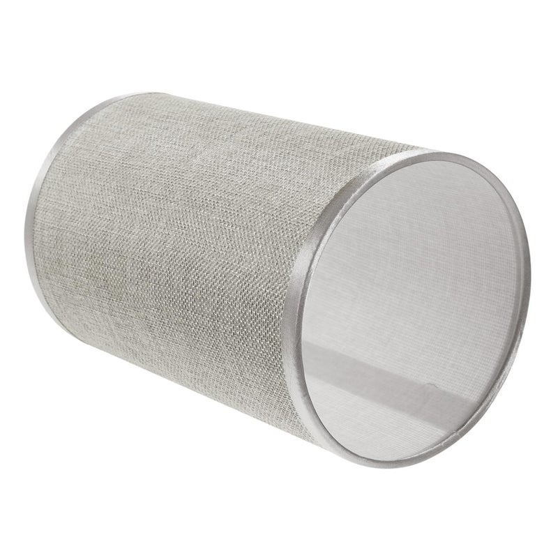 Silver Fabric Drum Lampshade Easy Install Replacement for Table Lamp Bedside Office Lighting - Image 2