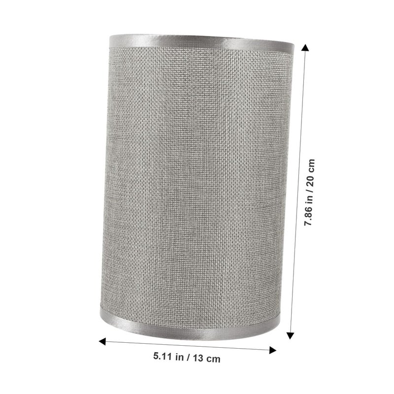Silver Fabric Drum Lampshade Easy Install Replacement for Table Lamp Bedside Office Lighting - Image 3