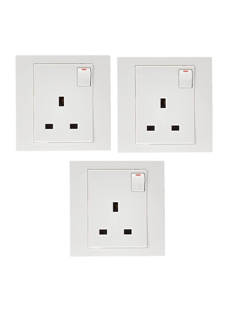 Schneider Electric Schneider Electric Vivace White - Single switched socket - 13 A - 230 V - 1 gang -white - Pack of 3