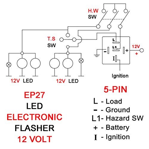 Skdorpfm EP27 Fits for Ford F150 (97-12), F250-F450 (99-10) Super Duty Trucks EP27 Flasher Realy, Fix Hyper Flash, Compatible LED/Stock Bulb Electronic Turn Signal and Hazard Warnning, Flasher Relay - Image 2