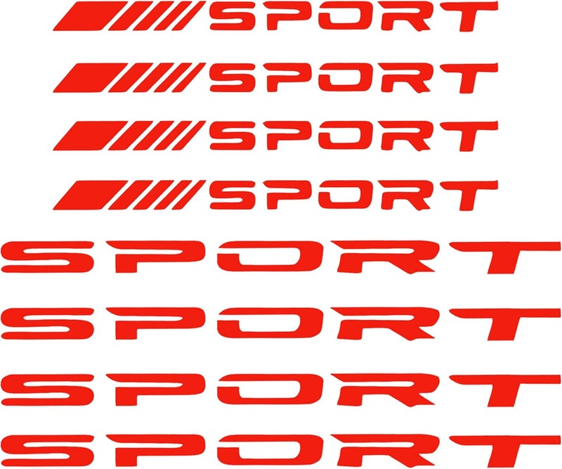 TOMALL 8Pcs Sport Emblem Reflective Stickers for Car Wheels Rims Hub Auto Racing Performance Sport Logo Decals for Car Truck Bumper Door Handle Window Motorcycle Laptop Waterproof Decoration (Red) - Image 1