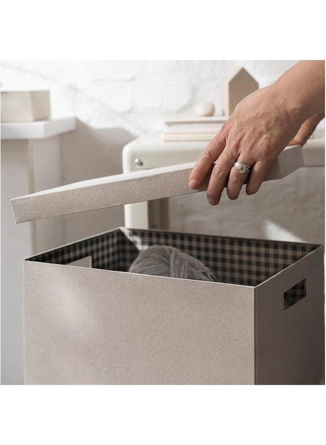 إيروريكس صندوق تخزين مع غطاء لون طبيعي بيج 25X35X20 سم - Image 2