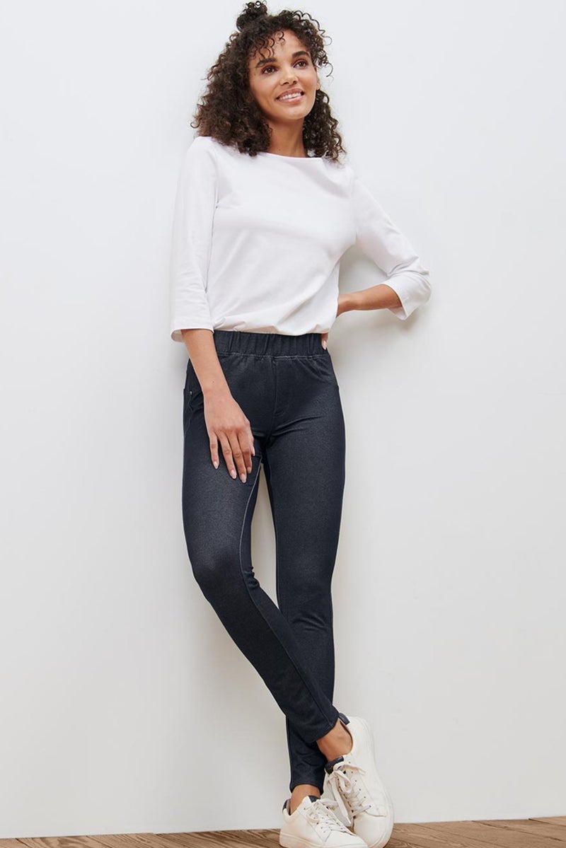 Tchibo ليجنز نسائية مزخرفة، أزرق داكن - Image 1