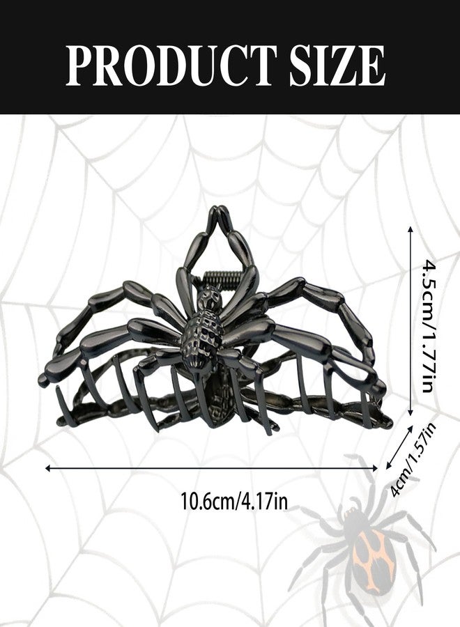 لابوهي 3 قطع من مشابك الشعر المعدنية بتصميم العنكبوت القوطي للنساء، إكسسوارات شعر أنيقة للشعر الكثيف، مثالية للهالوين والاستخدام اليومي، مشابك شعر متينة وعصرية. - Image 2