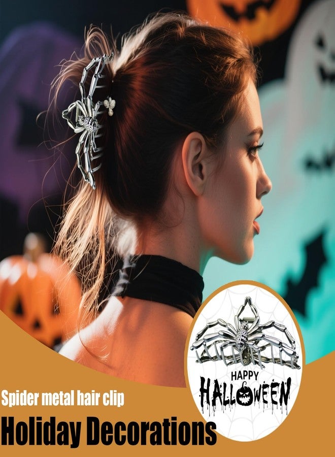 لابوهي 3 قطع من مشابك الشعر المعدنية بتصميم العنكبوت القوطي للنساء، إكسسوارات شعر أنيقة للشعر الكثيف، مثالية للهالوين والاستخدام اليومي، مشابك شعر متينة وعصرية. - Image 5