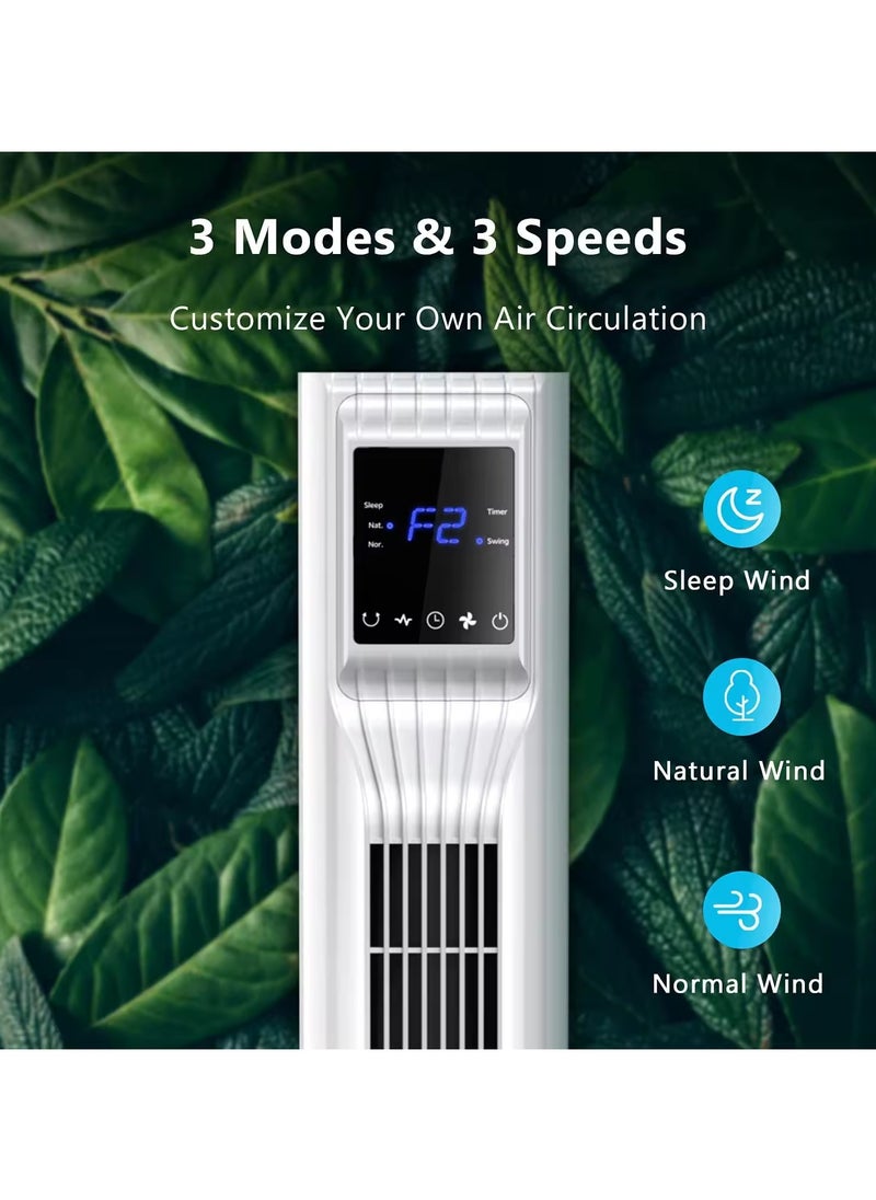 Generic 36Inch Bladeless Cooling Tower Fan 3 Wind Speeds Low Noise Oscillating Tower Fan  - Image 4
