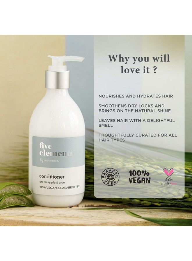 KIMIRICA Five Elements Green Apple & Aloe Hair Conditioner Made With Naturally Derived Extracts For All Hair Types 100% Vegan Paraben And Sls Free 300Ml - Image 3