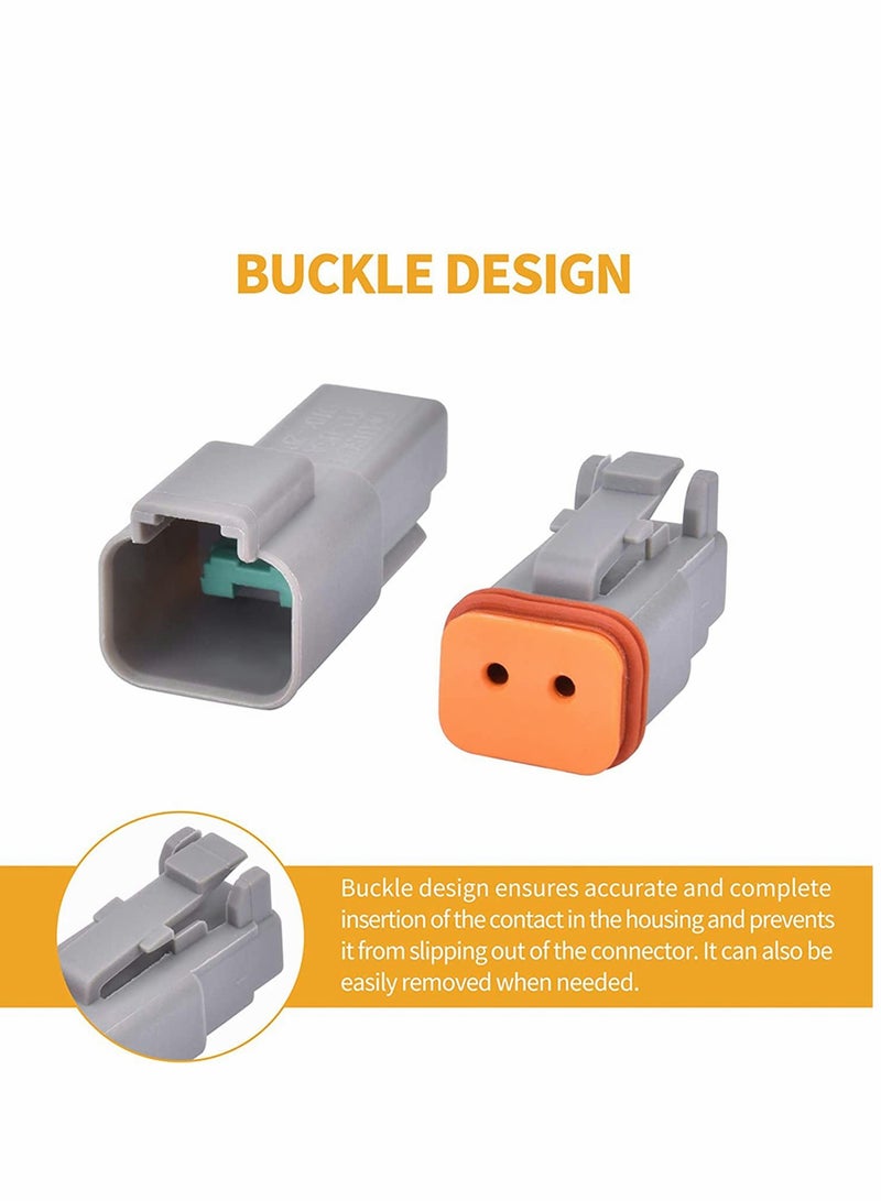 KASTWAVE Electrical Wire Connector Plug, 8 Sets 2 Pin 22-16AWG Waterproof Sealed Auto Gray Male and Female Terminal Connectors for Motorcycle, Truck, Car, Boats, Scooter - Image 3