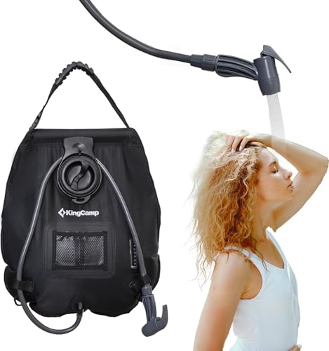 KingCamp Solar Shower Bag, Leak-Proof Design Camping Shower Bag with Thermometer, Removable Hose & Switchable Shower Head, 5 gallon/20L - Image 1