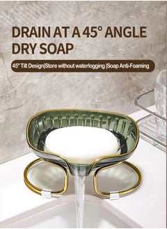 Beirui 2 Soap Containers, Soap Holder, Easy to Drain and Clean, Creative Acrylic Soap Container Metal Holder with Drain, Suitable for Shower, Bathroom, Kitchen, Keep Soap Dry  - Image 5