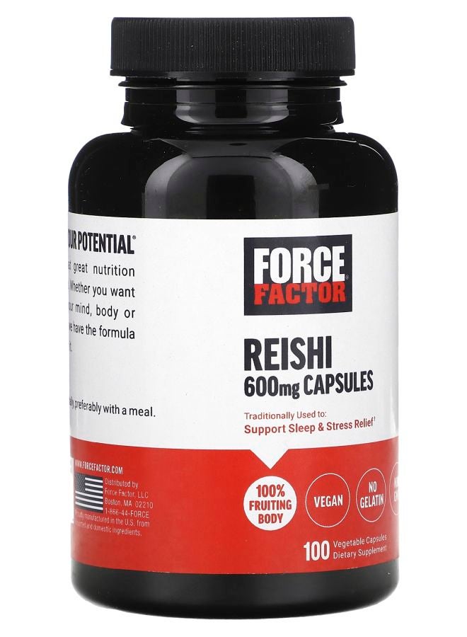 Force Factor Reishi 600 mg 100 Vegetable Capsules - Image 2