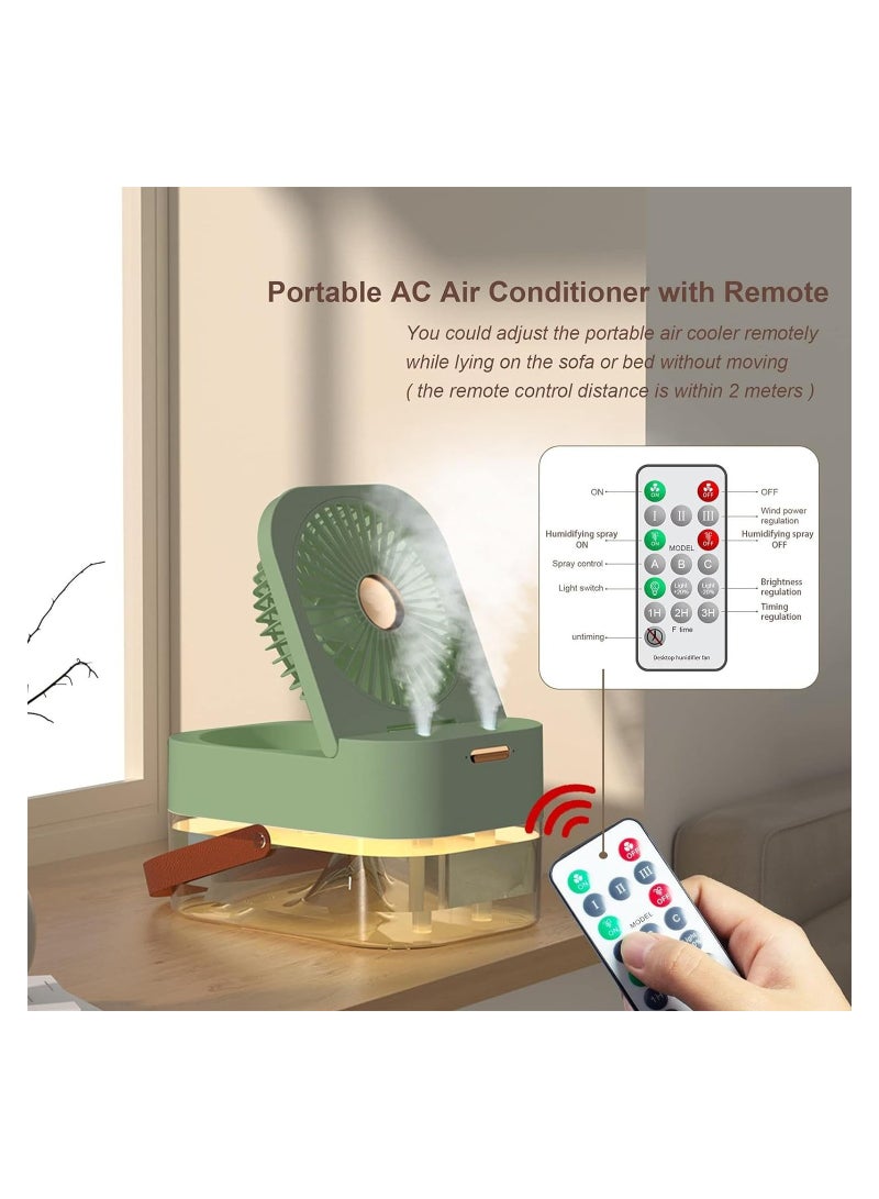 Mini Cooling Portable Air Conditioner Fan  With Remote USB Rechargeable Personal Evaporative Air Cooler Desk Fan For Bedroom Office Camping  - Image 2