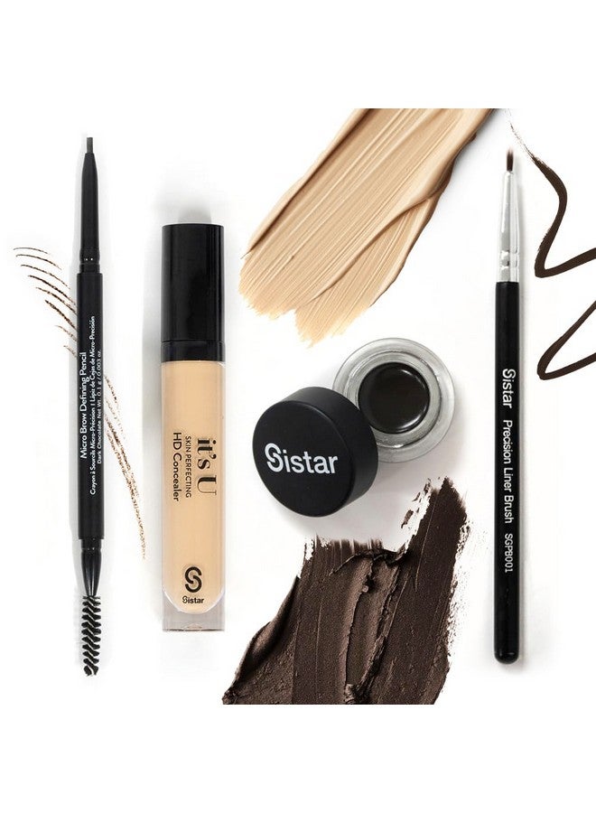 Sistar Gel Pot Liner Ultra Smooth Eyeliner Silky Intense Black Glitter And Dark Brown (Midnight Star) - Image 5