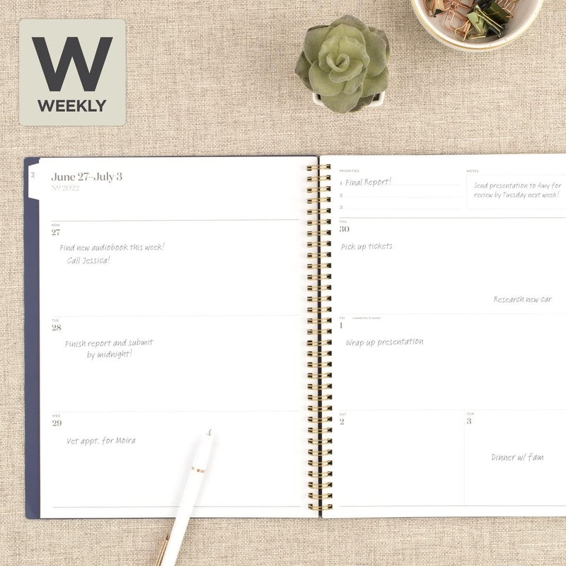 Cambridge 2022-2023 Planner, Weekly & Monthly Academic, 8-1/2" x 11", Large, WorkStyle Classic, Navy (1606-905A-58) - Image 2