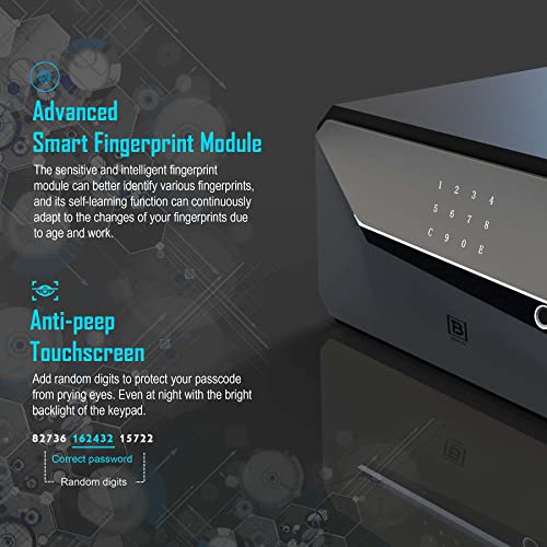 BOFON Y-Series Fingerprint Smart Safe Box Security Box with Key,1.45 Cubic,Safety Box for Home - Image 3