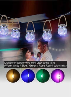 Perfii Set of 2 Solar Jar Lights with Crack Glass Design for Waterproof Outdoor Decorations in Yard Garden Patio and Wedding  - Image 3