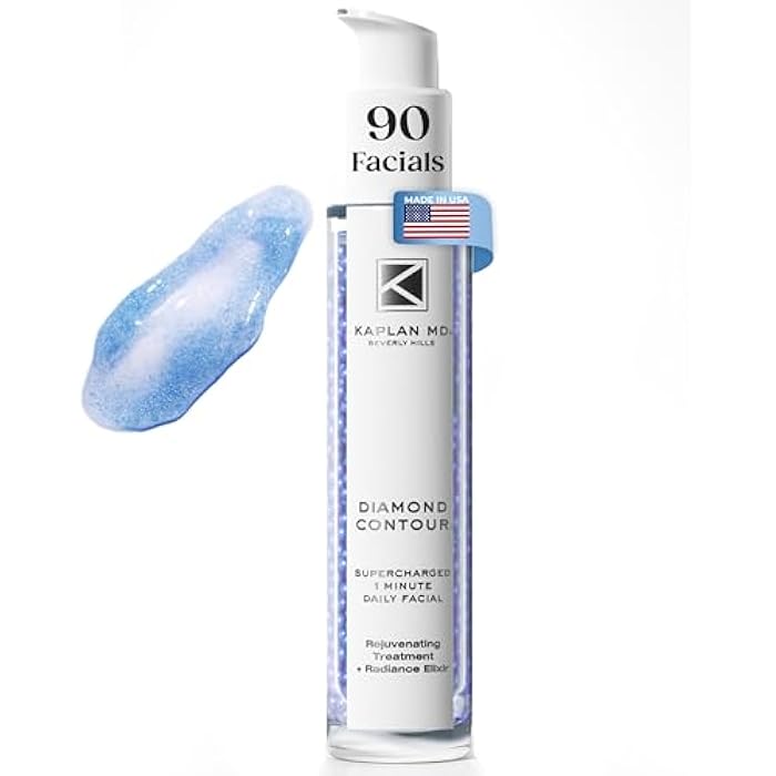 KAPLAN MD Diamond Contour Supercharged 1 Minute Daily Facial - Anti-Aging Serum for Face with Exfoliating Crushed Diamonds & Fruit Enzymes - Radiant & Smooth Skin for Women of All Ages - 3.0 fl oz - Image 1