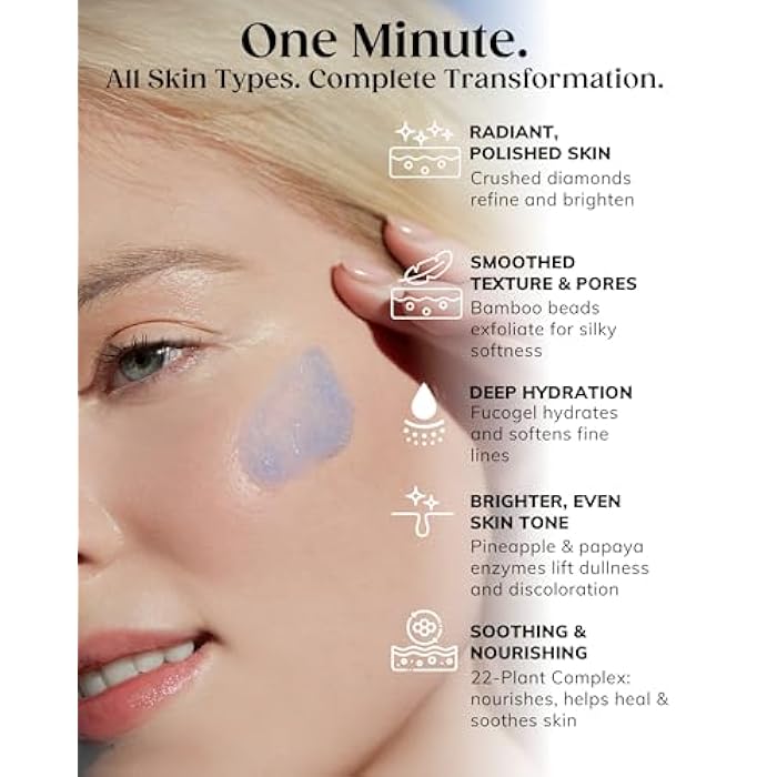 KAPLAN MD Diamond Contour Supercharged 1 Minute Daily Facial - Anti-Aging Serum for Face with Exfoliating Crushed Diamonds & Fruit Enzymes - Radiant & Smooth Skin for Women of All Ages - 3.0 fl oz - Image 3