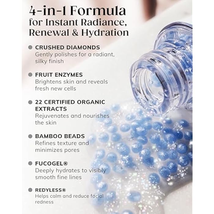 KAPLAN MD Diamond Contour Supercharged 1 Minute Daily Facial - Anti-Aging Serum for Face with Exfoliating Crushed Diamonds & Fruit Enzymes - Radiant & Smooth Skin for Women of All Ages - 3.0 fl oz - Image 4