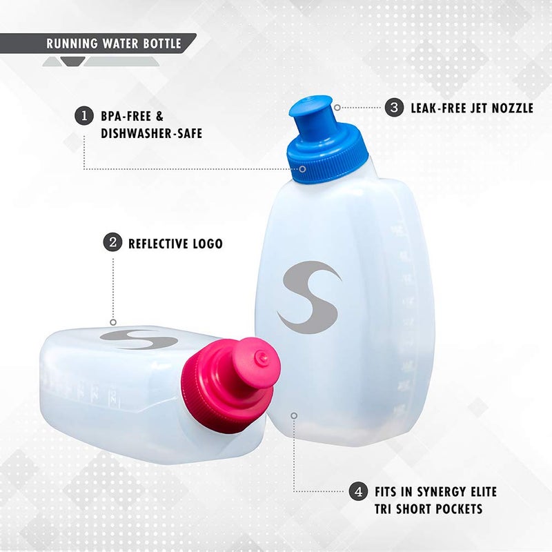 Synergy Reusable Handheld Hydration Running Water Bottles (4-Pack) (6oz 4-Pack, Blue) - Image 4