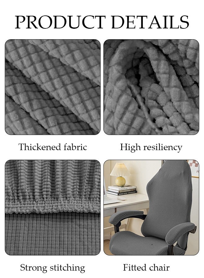 DUNISO Office Computer Game Chair Cover 1 Pair Armrest Covers Polyester Removable Ergonomic Elastic Armchair Protector Wear Resistant Stretch Elastic Covers for Desk Computer Chair Slipcover - Image 3