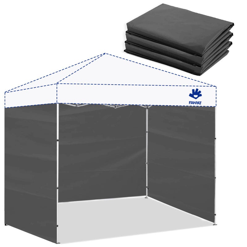Fanpat Instant Canopy Tent Sidewalls for 10x10 Pop Up Canopy Waterproof99 UV Protection3 Piece Sidewalls Dusk Gray 3PCS Sidewall Only Canopy Tent NOT Included - Image 2