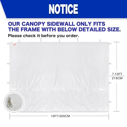 Fanpat Instant Canopy Tent Sidewalls for 10x10 Pop Up Canopy Waterproof99 UV Protection3 Piece Sidewalls Dusk Gray 3PCS Sidewall Only Canopy Tent NOT Included - Image 3