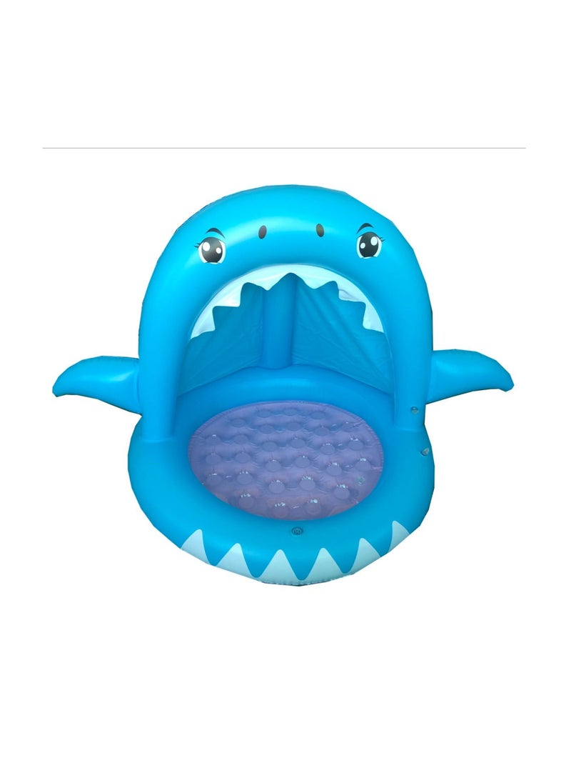 Generic - Baby Pool Shark Splash Toddlers Swimming Pool with Canopy Portable Inflatable Kiddie Paddling Pool with Water Sprinkler Indoor&Outdoor Water Game Play Center for Kids - Image 1