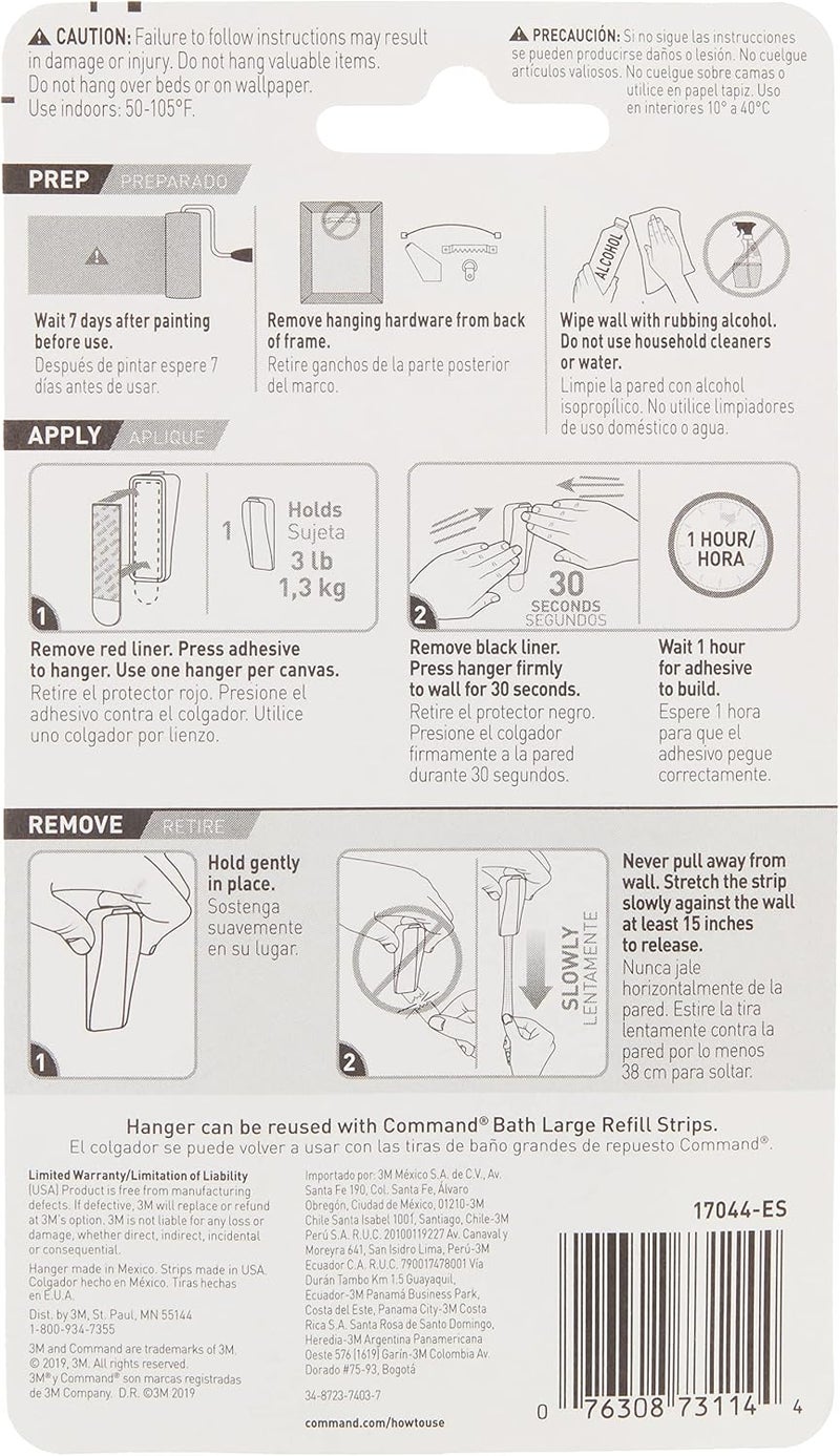 Command Large Canvas Hanger with 2 Strips, Holds Up to 3 lbs, Damage-Free Indoor Use - Image 2