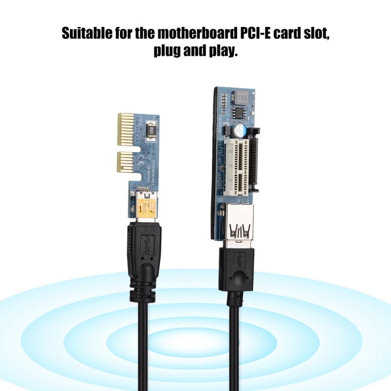 كابل تمديد Pci-E 1X بطول 20 سم: تصميم التوصيل والتشغيل - حماية واجهة اللوحة الأم، بطاقة رفع Pci-E لتوصيل معدات التعدين وبناء أجهزة الكمبيوتر المكتبية - Image 2