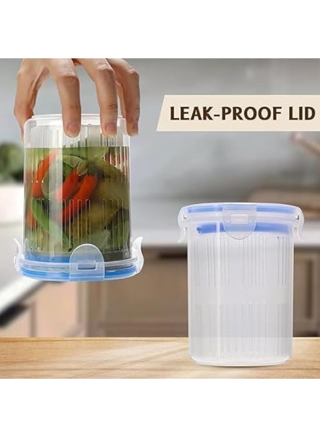 My souq Pickle and Olive Jar Container with Lift-Up Strainer and Handle - Airtight Food Storage Keeper for Kitchen and Fridge - Image 4